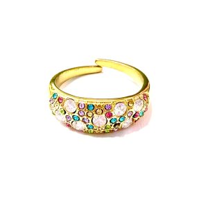 Anello fascia multiluce multicolor (gold)