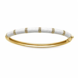 Bracciali zirconi e smalto bianco