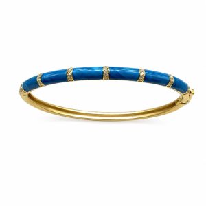 Bracciali zirconi e smalto azzurro