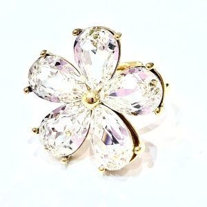 Anello luxury fiore bianco (gold)