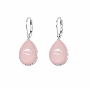 Orecchini monachella goccia rosa pastello (silver) - immagine 1