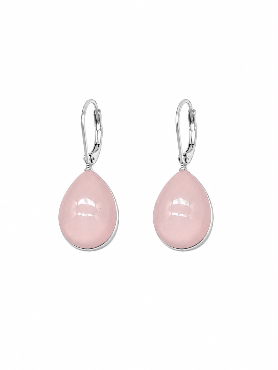 Orecchini monachella goccia rosa pastello (silver)