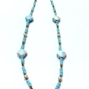 Collane cristalli azzurri con conchiglie