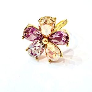 Anello luxury fiore multicolor bronzo (gold)