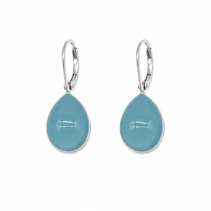 Orecchini monachella goccia azzurra (silver) - immagine 1