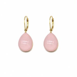 Orecchini monachella goccia rosa pastello (gold) - immagine 1