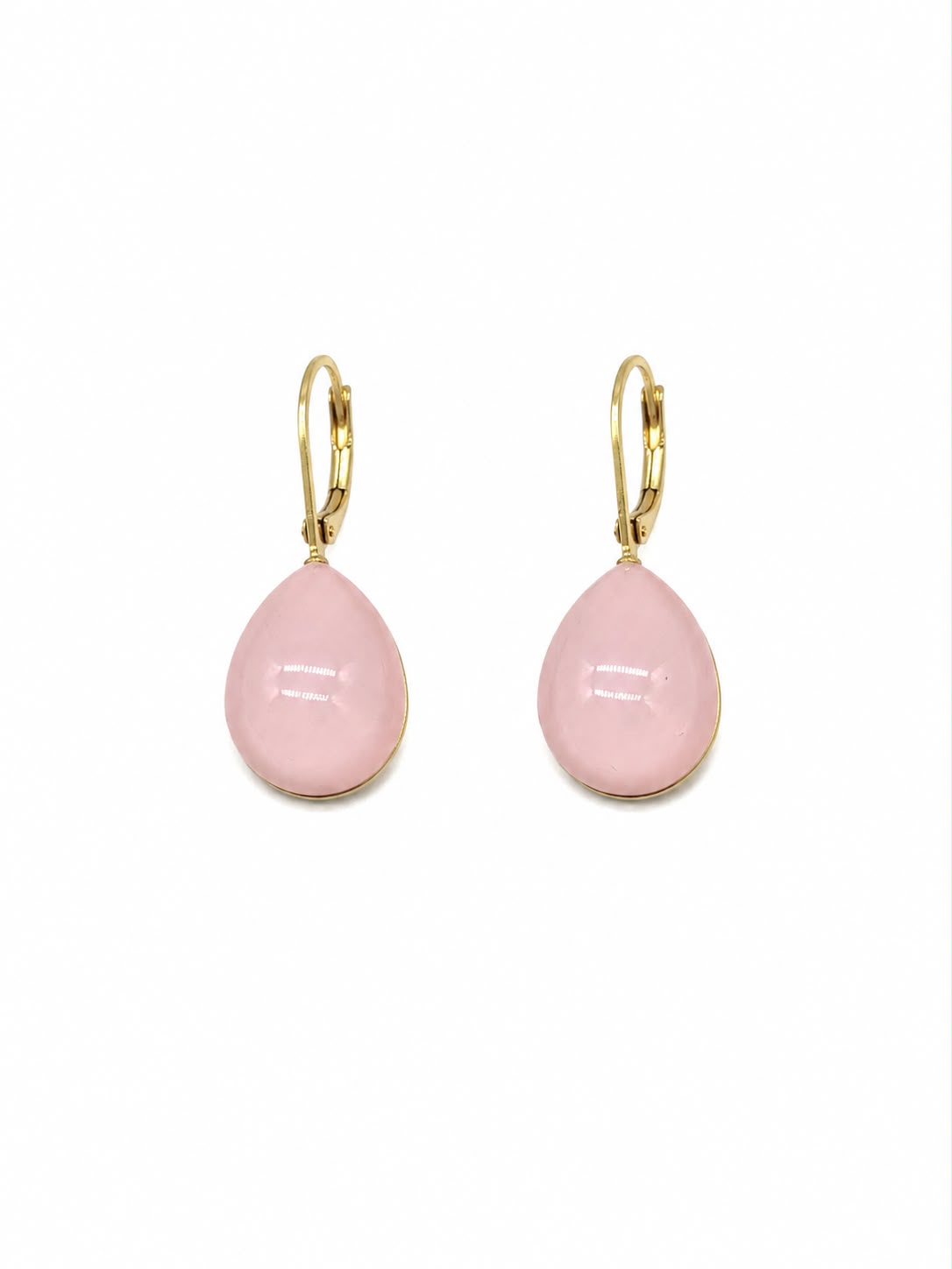 Orecchini monachella goccia rosa pastello (gold)