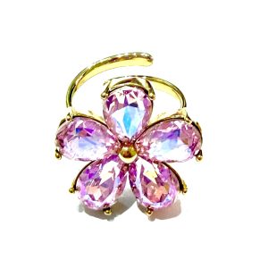Anello luxury fiore rosa (GOLD)