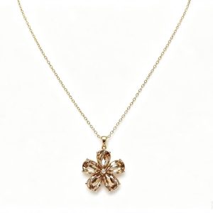 Collana Luxury fiore champagne (gold/silver)