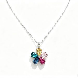 Collana Luxury fiore multicolor (gold/silver)