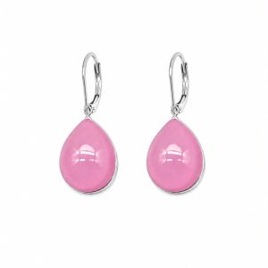 Orecchini monachella goccia rosa (silver) - immagine 1