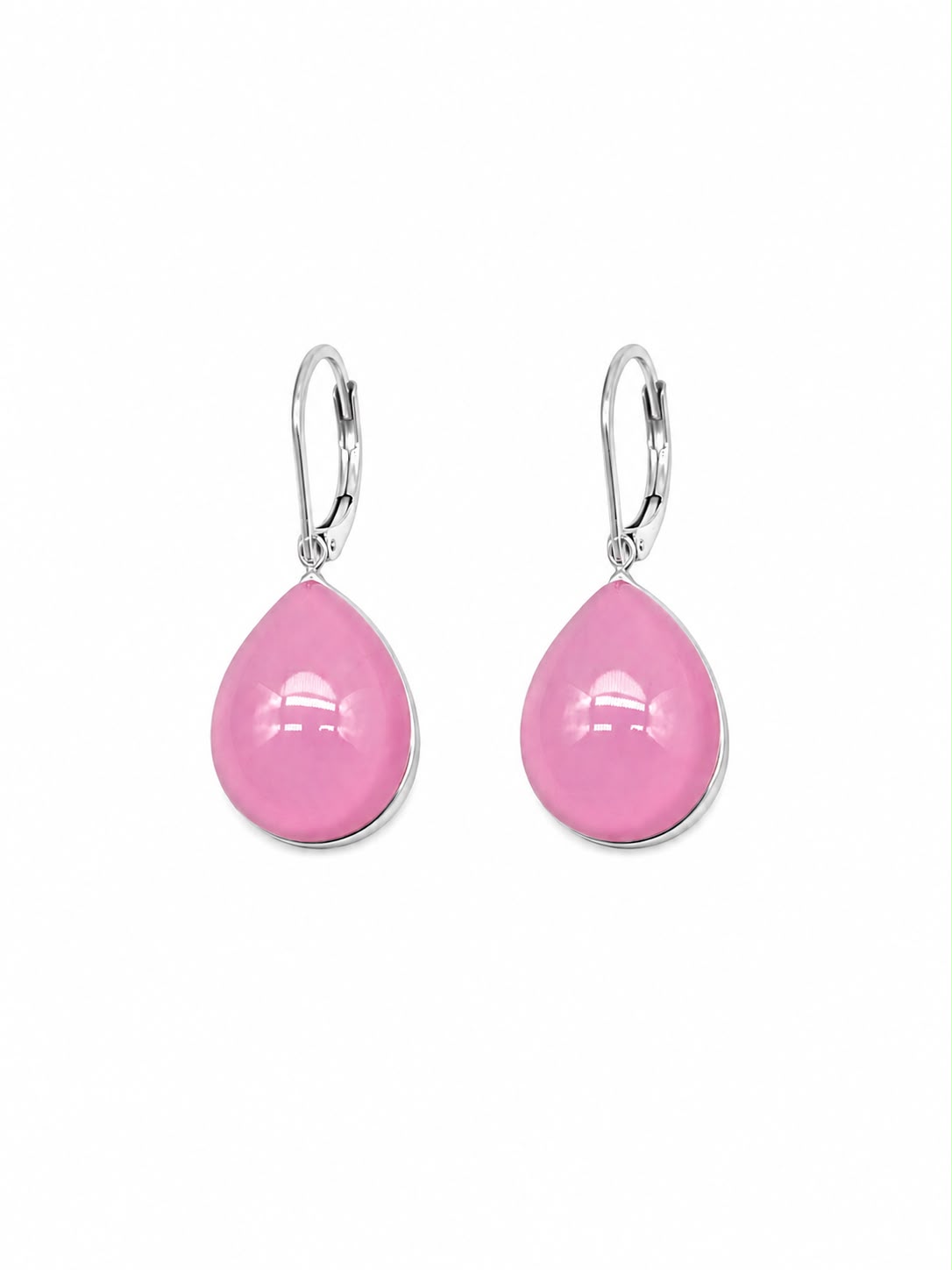 Orecchini monachella goccia rosa (silver)