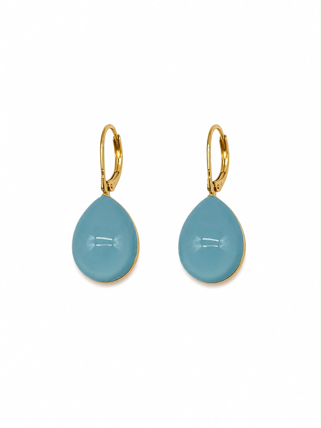 Orecchini monachella goccia azzurra (gold)