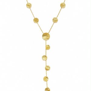 Collana modello a V cerchi striati (gold)