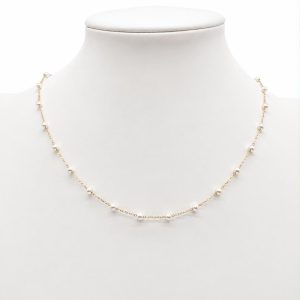 Collana con perline bianche (silver/gold)