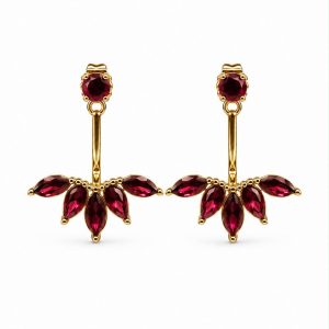 Orecchini Petali Rossi (gold)