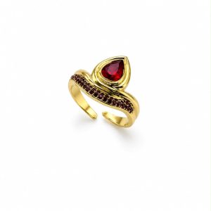Anello Goccia rosso (gold)