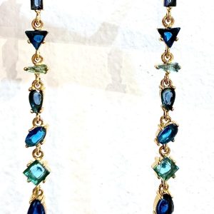 Orecchini pendenti Duchessa azzurro/blu (gold)