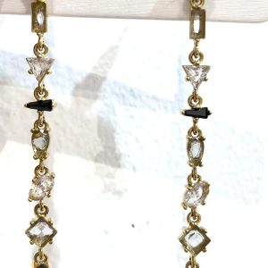 Orecchini pendenti Duchessa nero/bianco (gold)