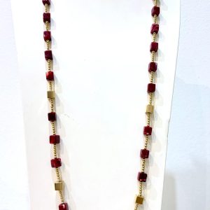Collana Cubo rosso/oro (gold)