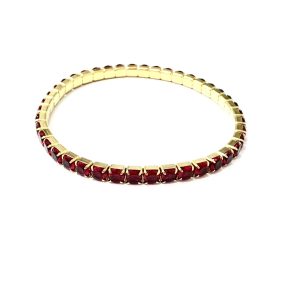 Bracciale elastico pietre rosse (gold/silver)