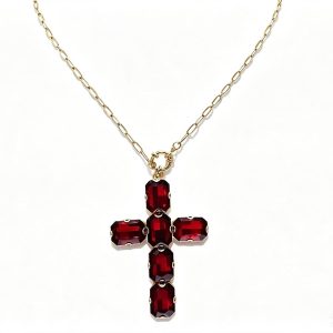 Collana Croce grande rossa