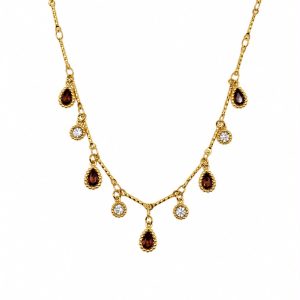Collana Crystal bianco/marrone (gold)