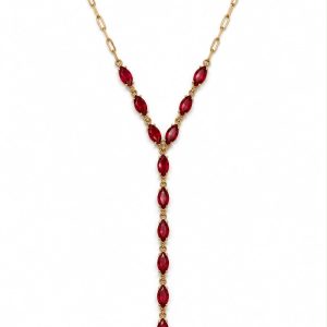 Collana Luce Marquise rossa (gold)