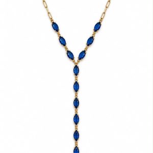 Collana Luce Marquise blu (gold)