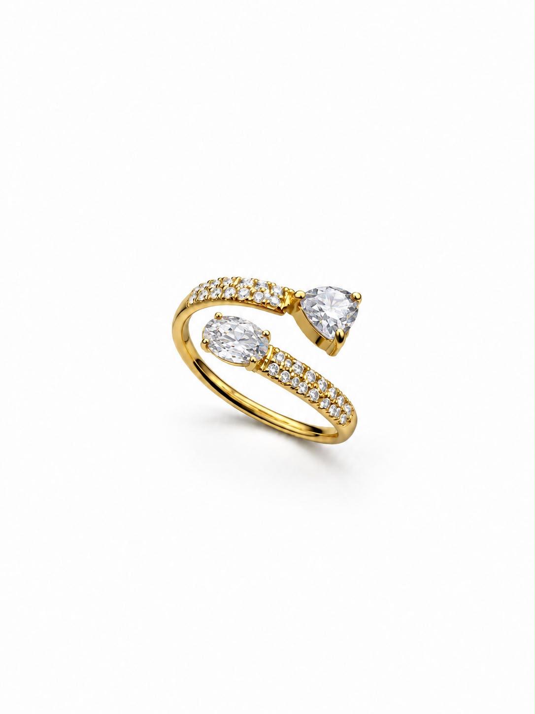Anello Contrarie cuore e ovale (gold/silver)